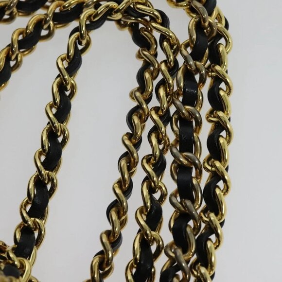 PRADA Chain Shoulder Bag Nylon Navy Gold Auth bs28886 - Picture 9 of 16